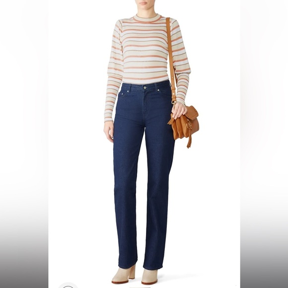 See by Chloé Striped Puff Sleeve Sweater, RTR - Picture 2 of 8